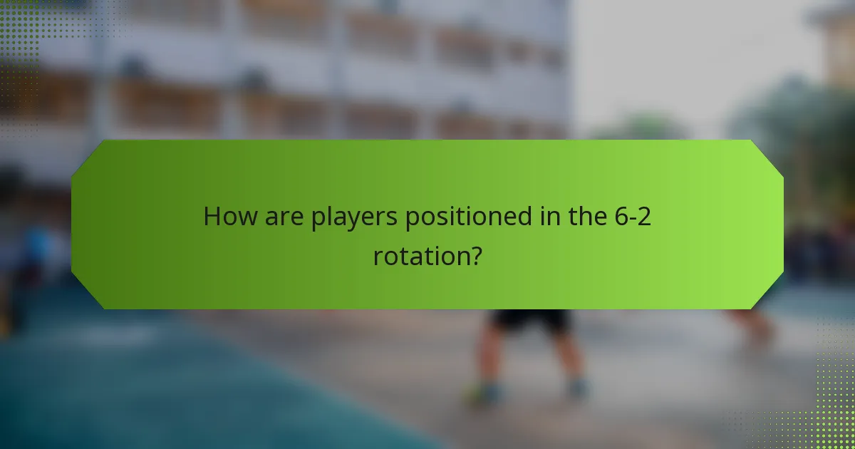 How are players positioned in the 6-2 rotation?