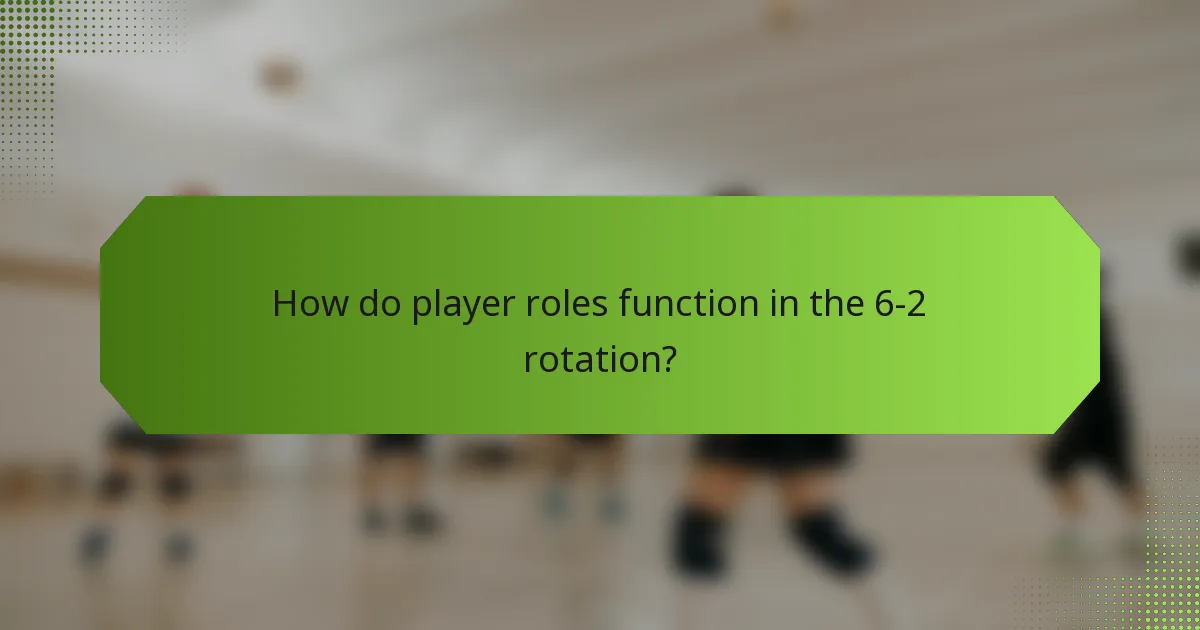 How do player roles function in the 6-2 rotation?